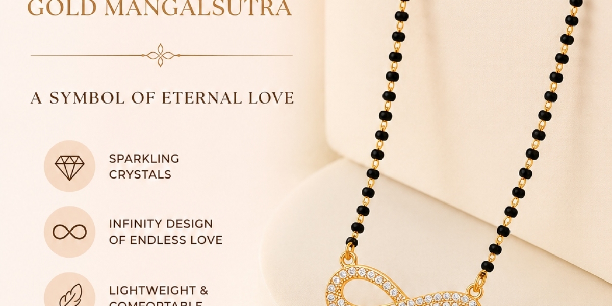 Crystal Infinity Gold Mangalsutra – A Symbol of Endless Love and Modern Elegance