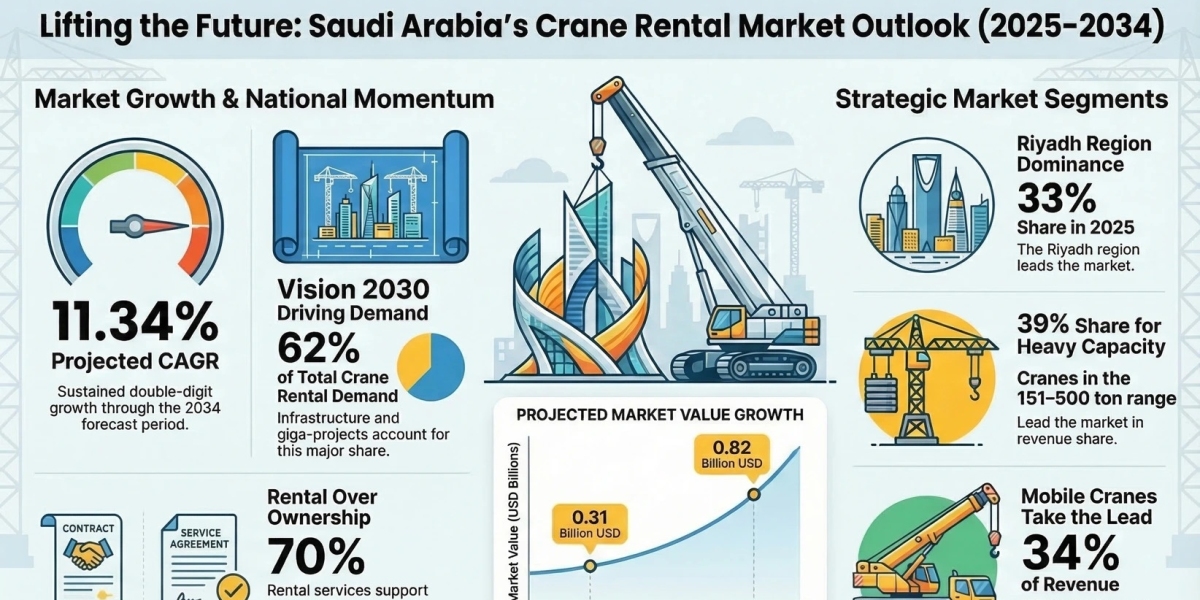 Saudi Arabia Crane Rental Market Forecast 11.34% CAGR Growth Between 2026 and 2034